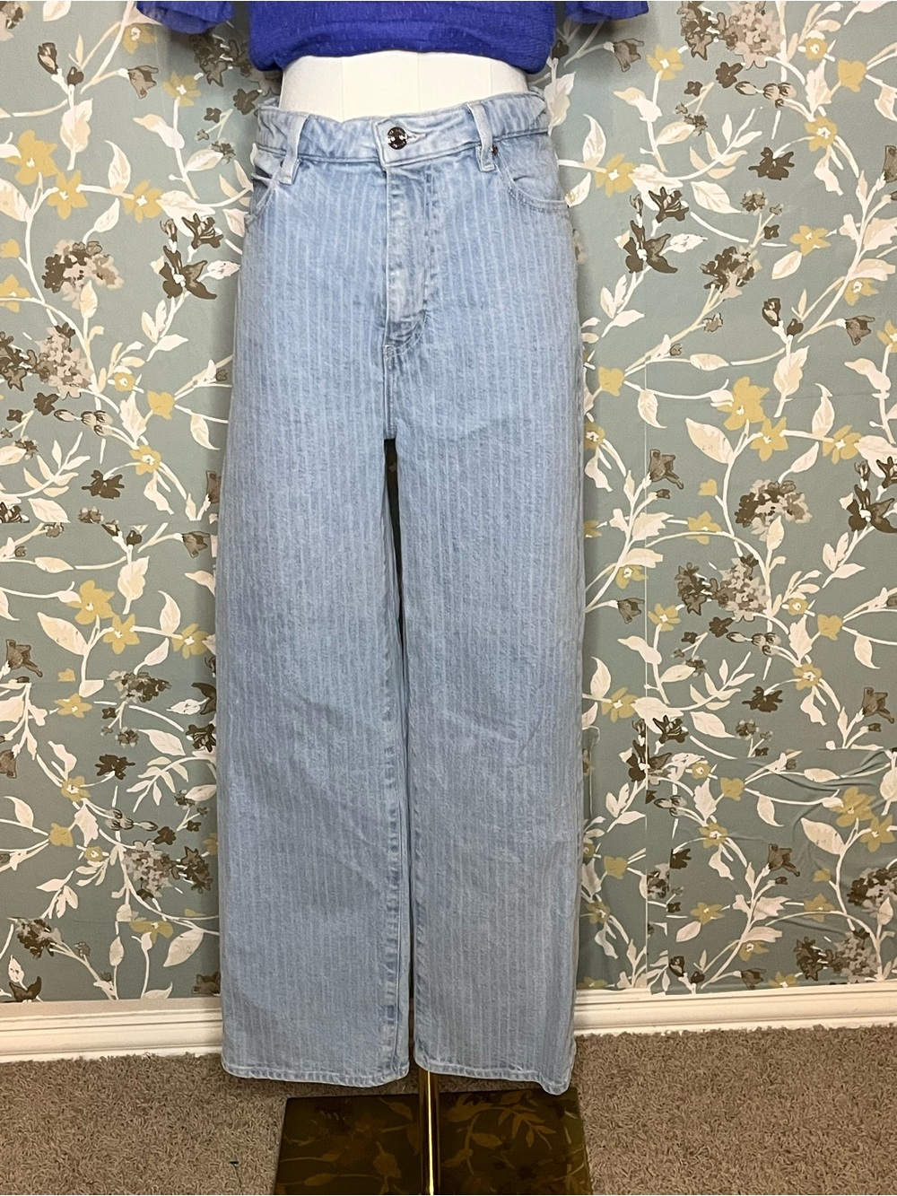 FRAME Denim Wide Pin Stripe Wide Leg Size 27 - Picture 3 of 10